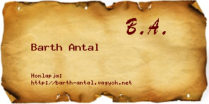 Barth Antal névjegykártya