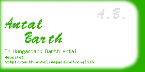 antal barth business card